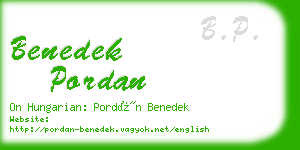 benedek pordan business card